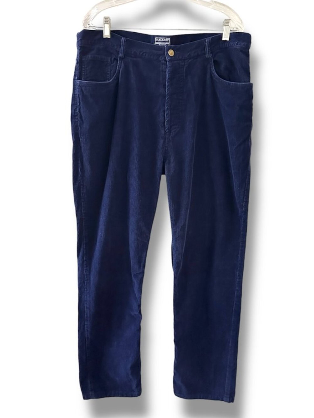 Hackett All Cotton Navy Blue Corduroy Pants Men's Size 38 Academia Trousers
